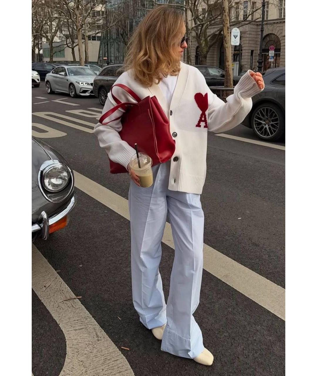 Ami Paris Белый шерстяной кардиган, фото 4