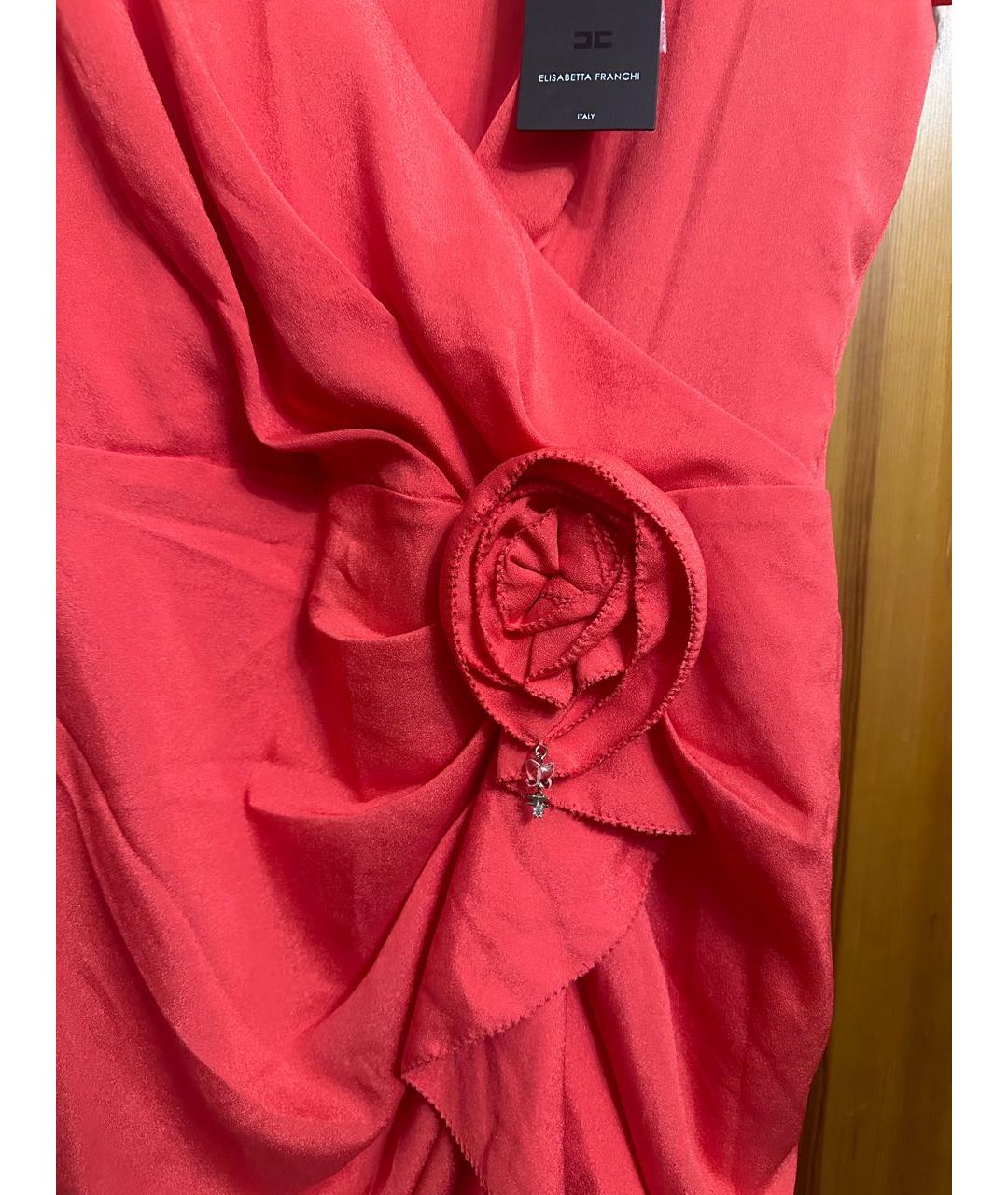 ELISABETTA FRANCHI Коралловое вечернее платье, фото 4