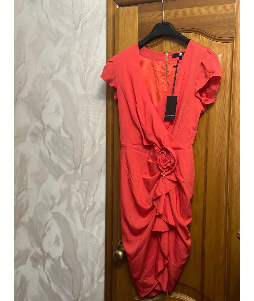 ELISABETTA FRANCHI Коралловое вечернее платье, фото 5