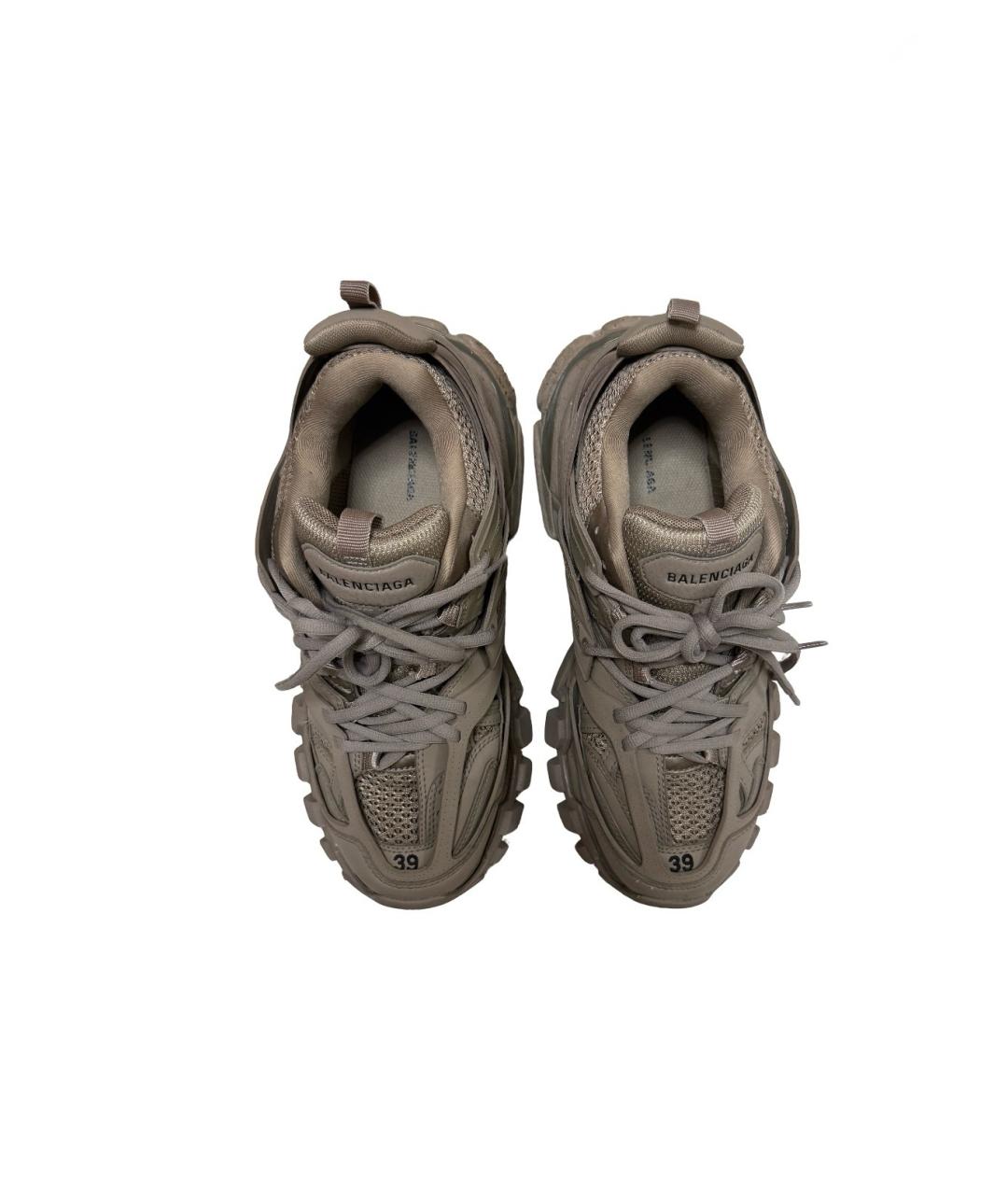 BALENCIAGA Бежевые кожаные кроссовки, фото 3