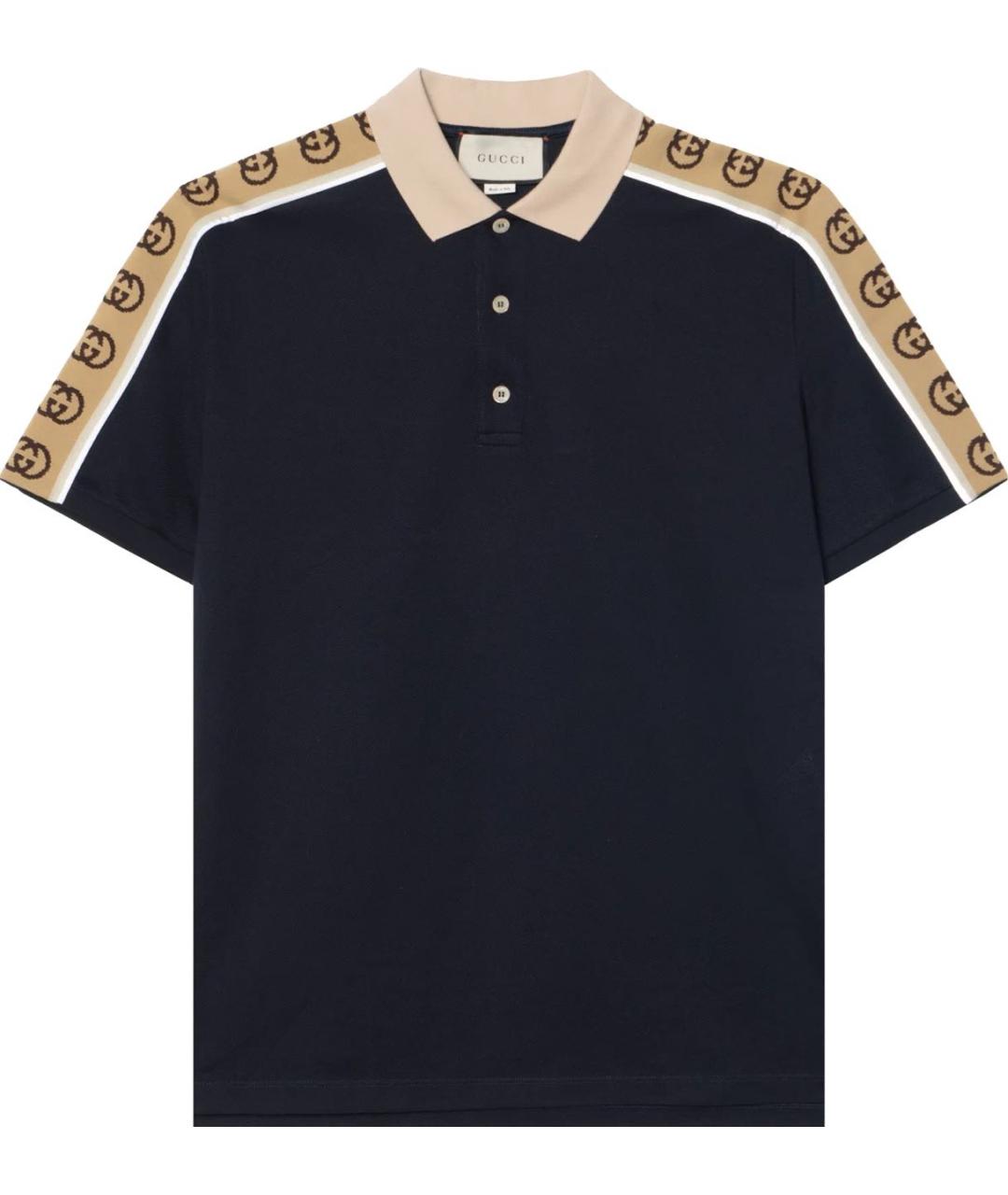 GUCCI Черное хлопковое поло с коротким рукавом, фото 1