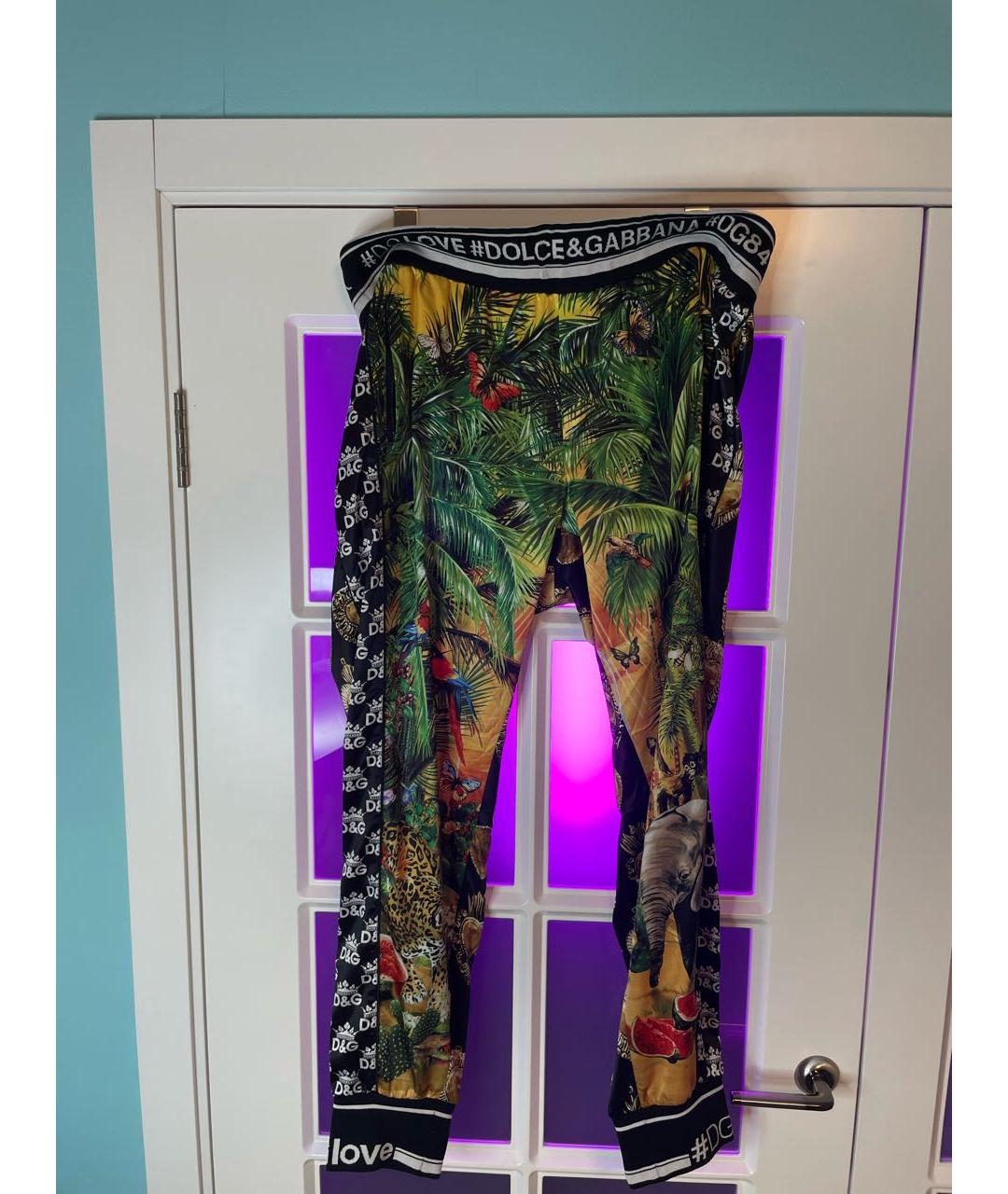 DOLCE&GABBANA Желтые полиэстеровые повседневные брюки, фото 5