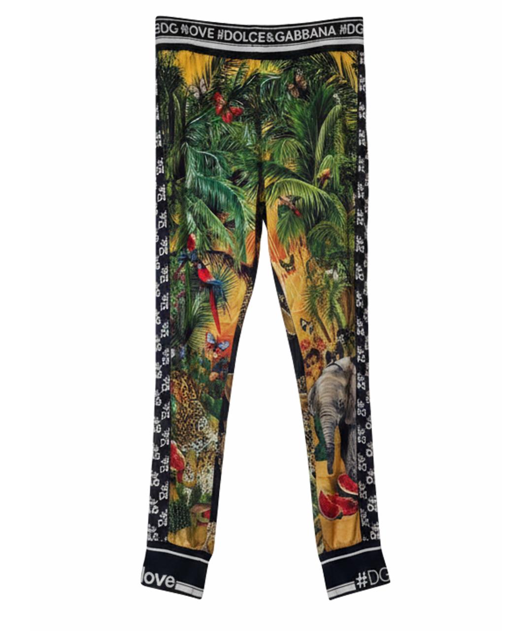 DOLCE&GABBANA Желтые полиэстеровые повседневные брюки, фото 1