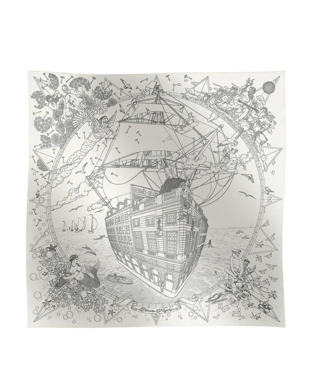 HERMES Мульти шелковый платок, фото 1