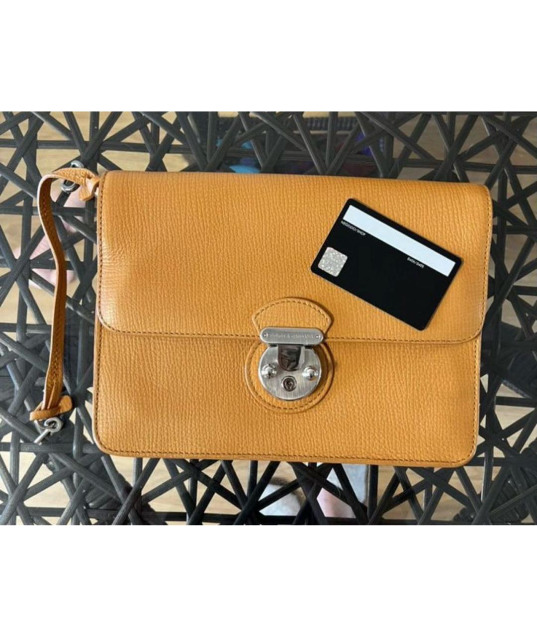 DOLCE&GABBANA Оранжевая кожаная сумка через плечо, фото 7