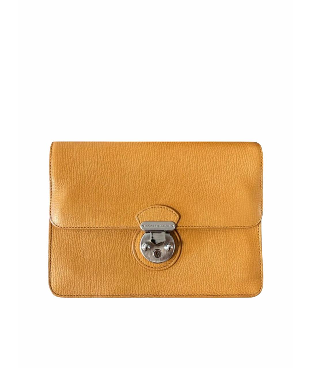 DOLCE&GABBANA Оранжевая кожаная сумка через плечо, фото 1