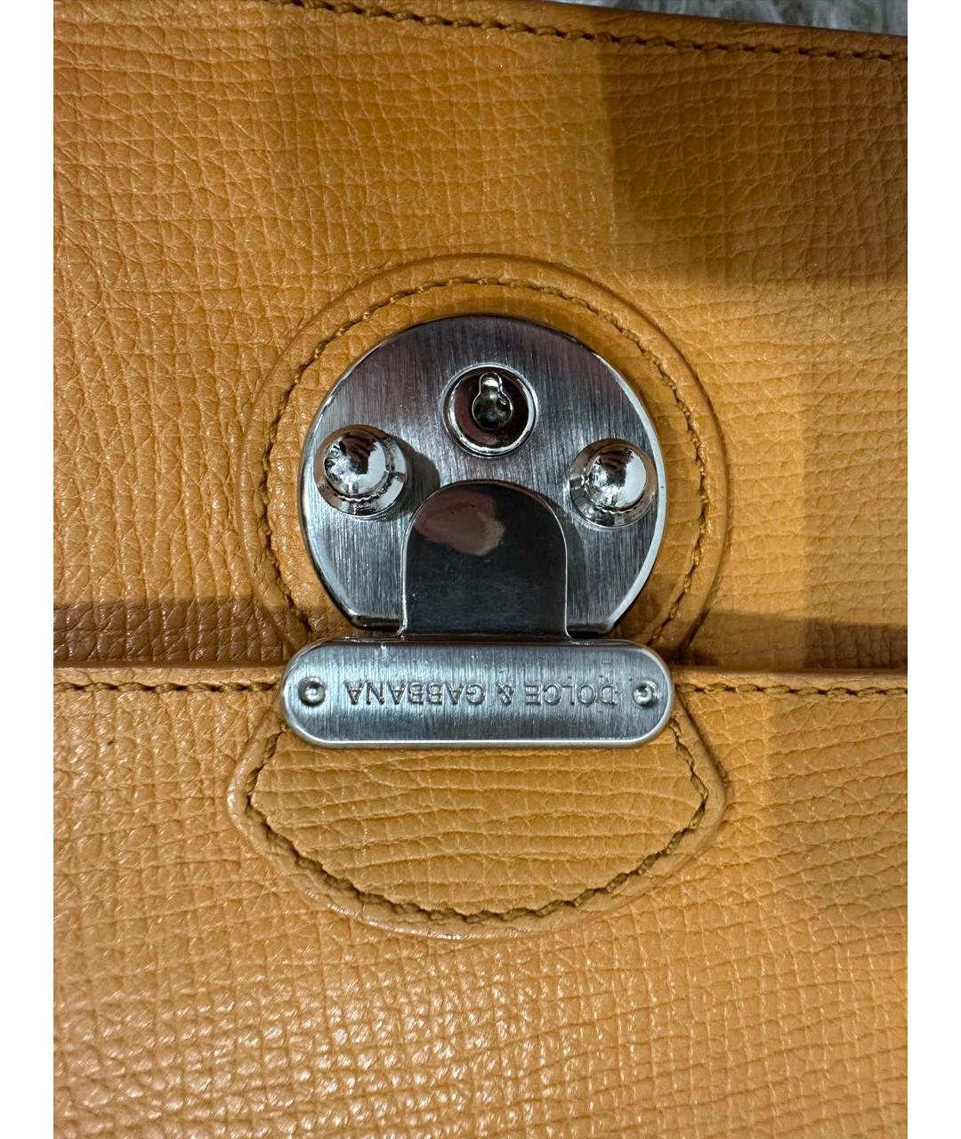 DOLCE&GABBANA Оранжевая кожаная сумка через плечо, фото 5