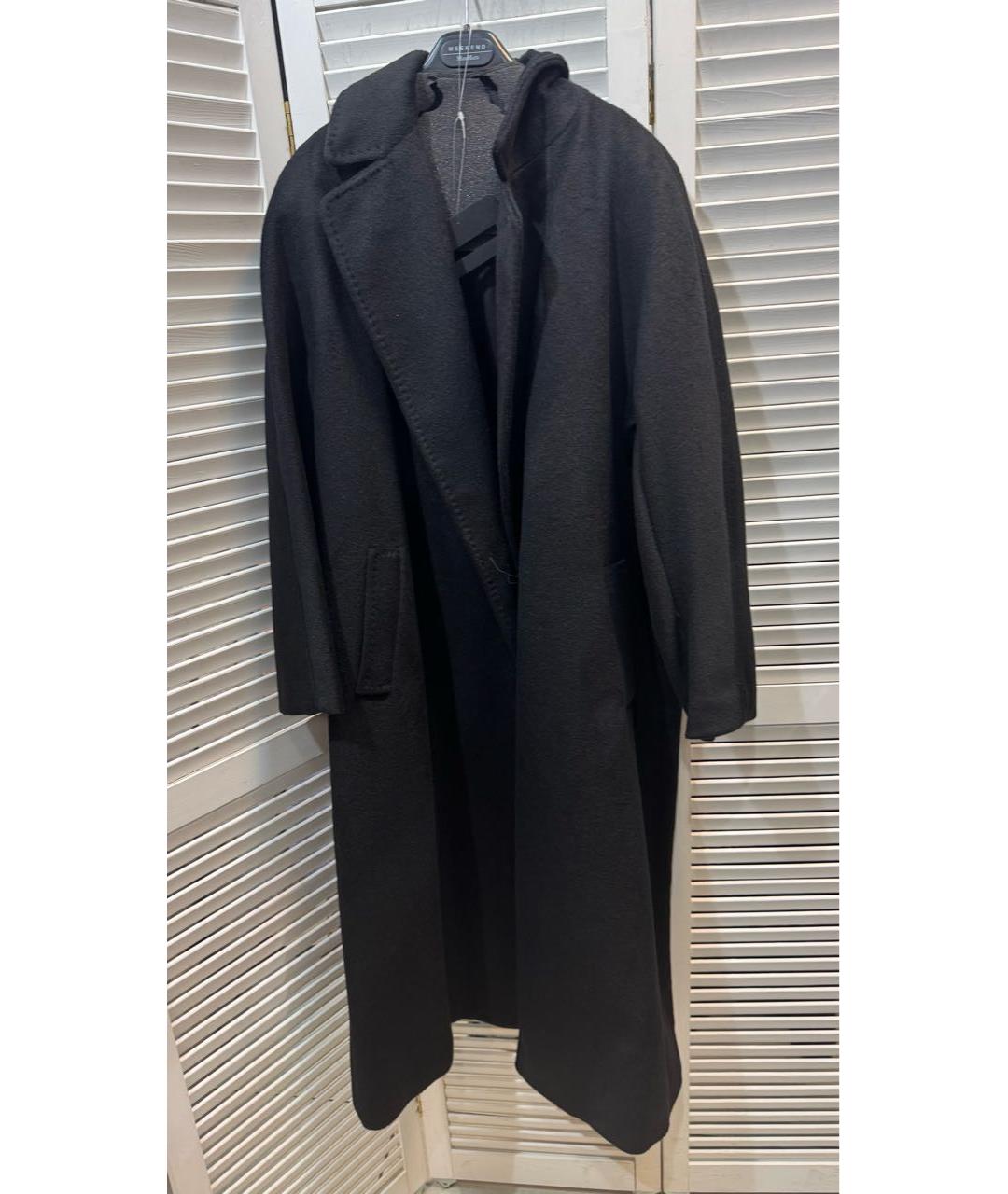 WEEKEND MAX MARA Черное шерстяное пальто, фото 2