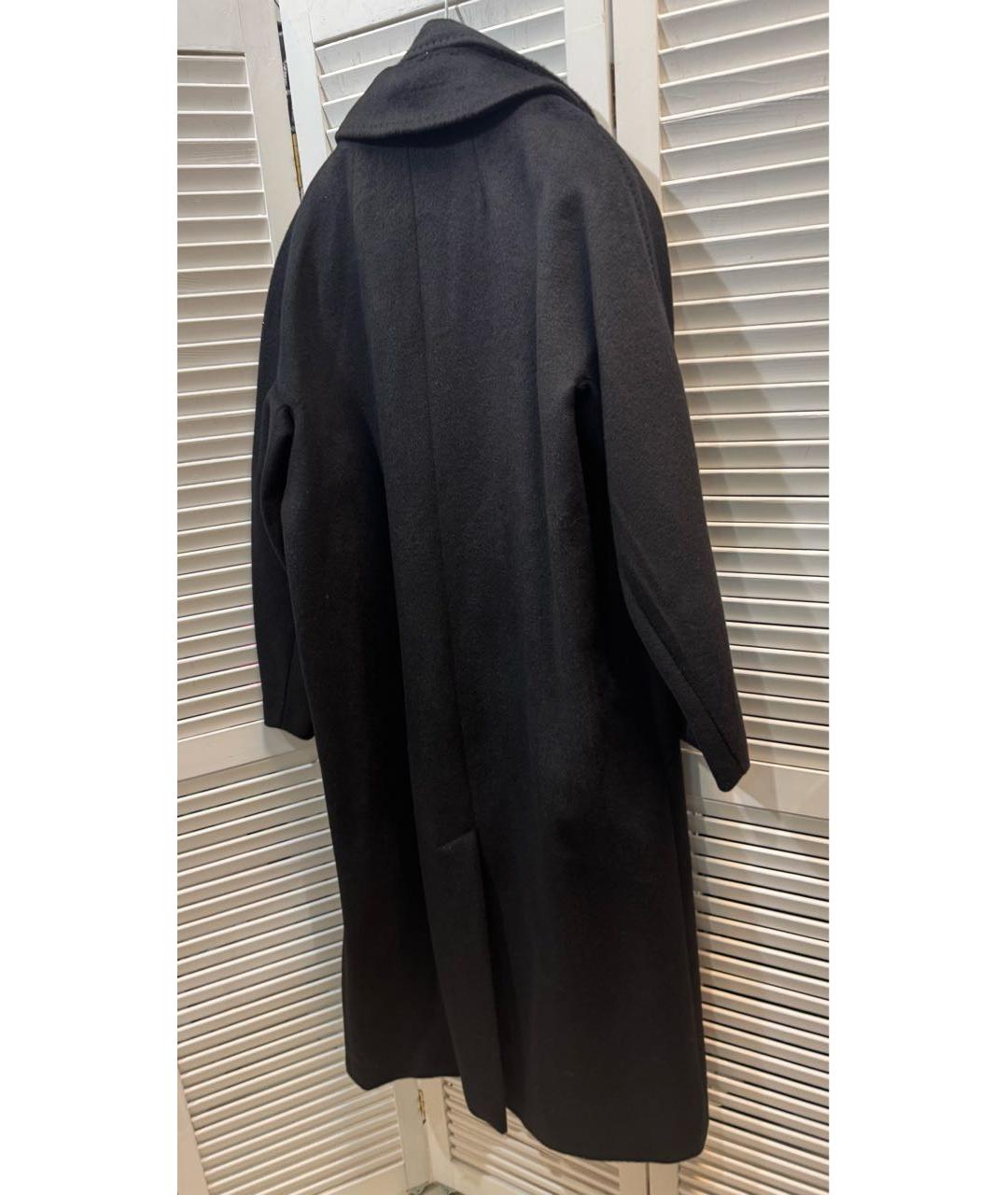 WEEKEND MAX MARA Черное шерстяное пальто, фото 4