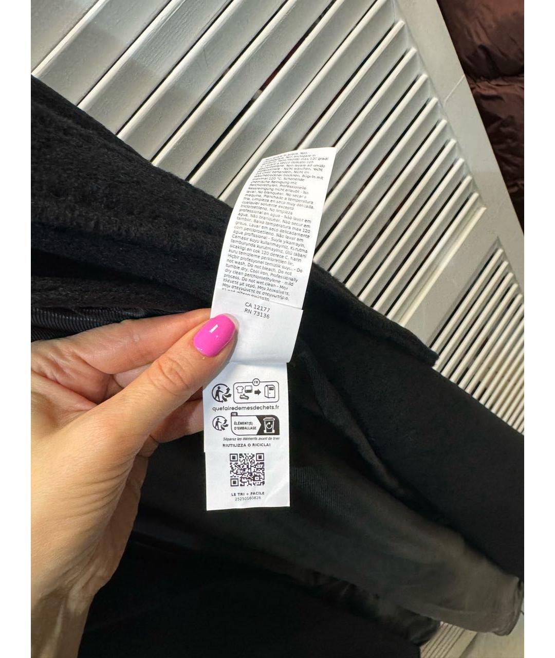 WEEKEND MAX MARA Черное шерстяное пальто, фото 8