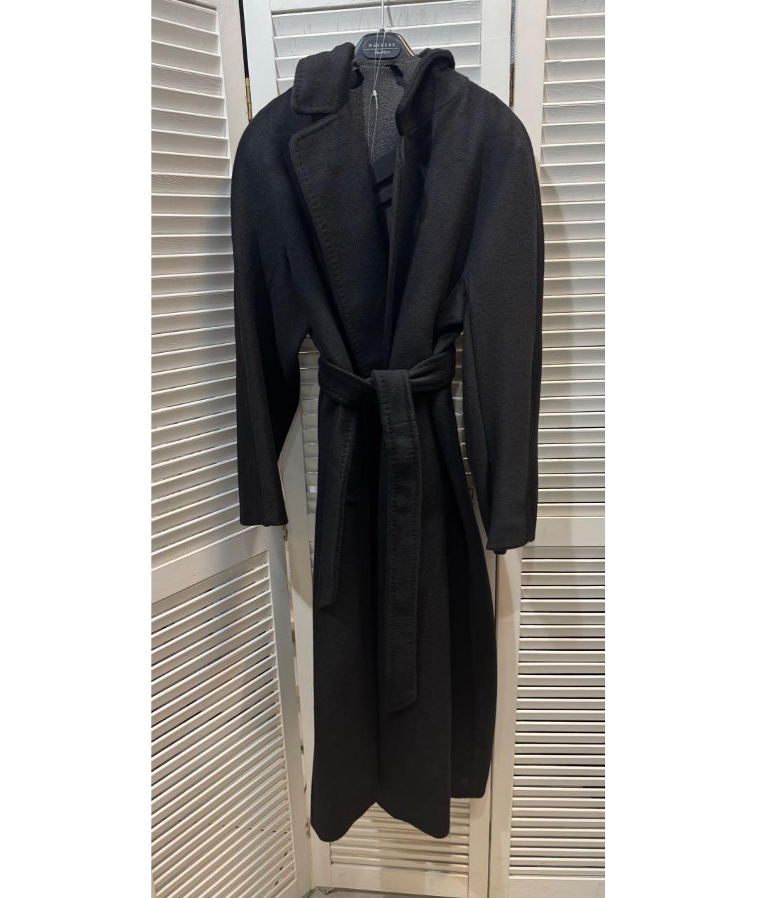 WEEKEND MAX MARA Черное шерстяное пальто, фото 9