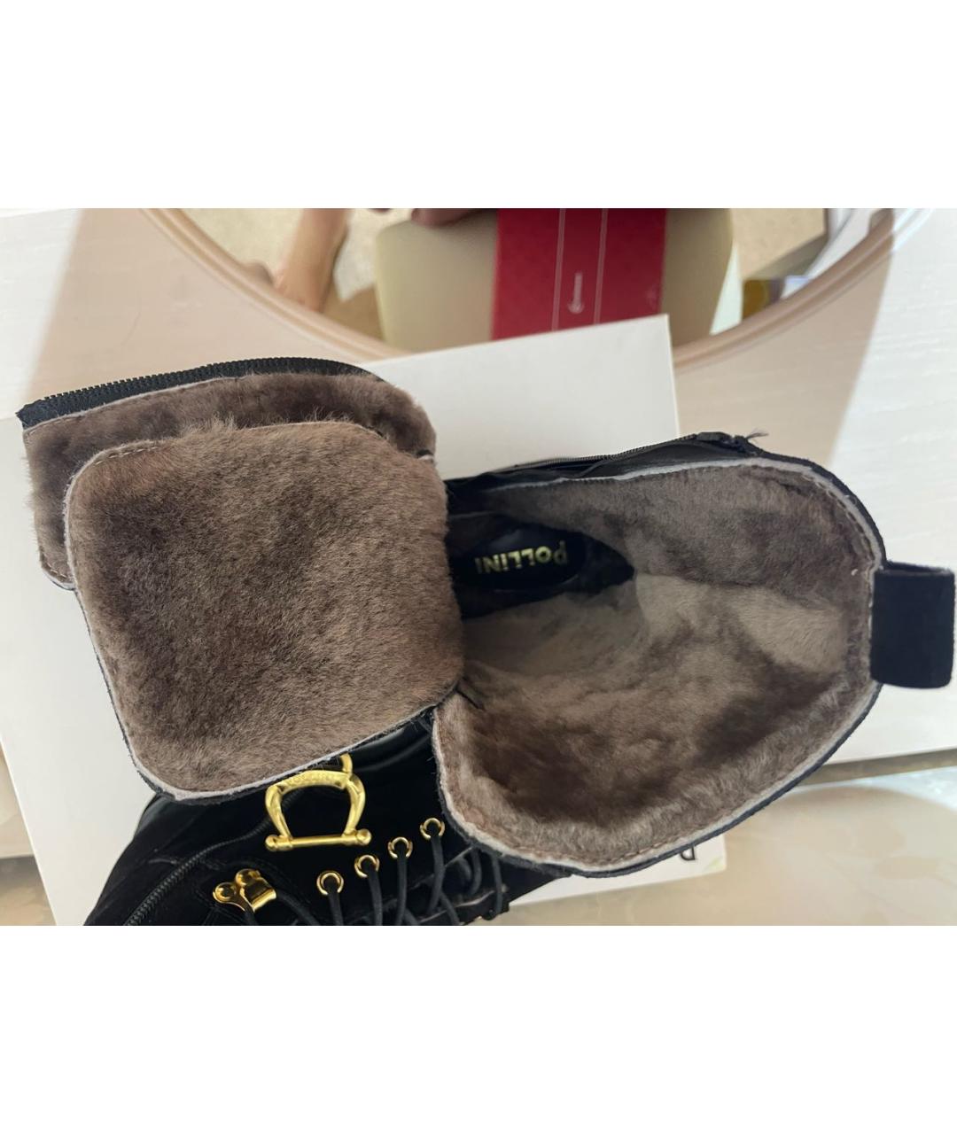 POLLINI Черные замшевые ботинки, фото 3