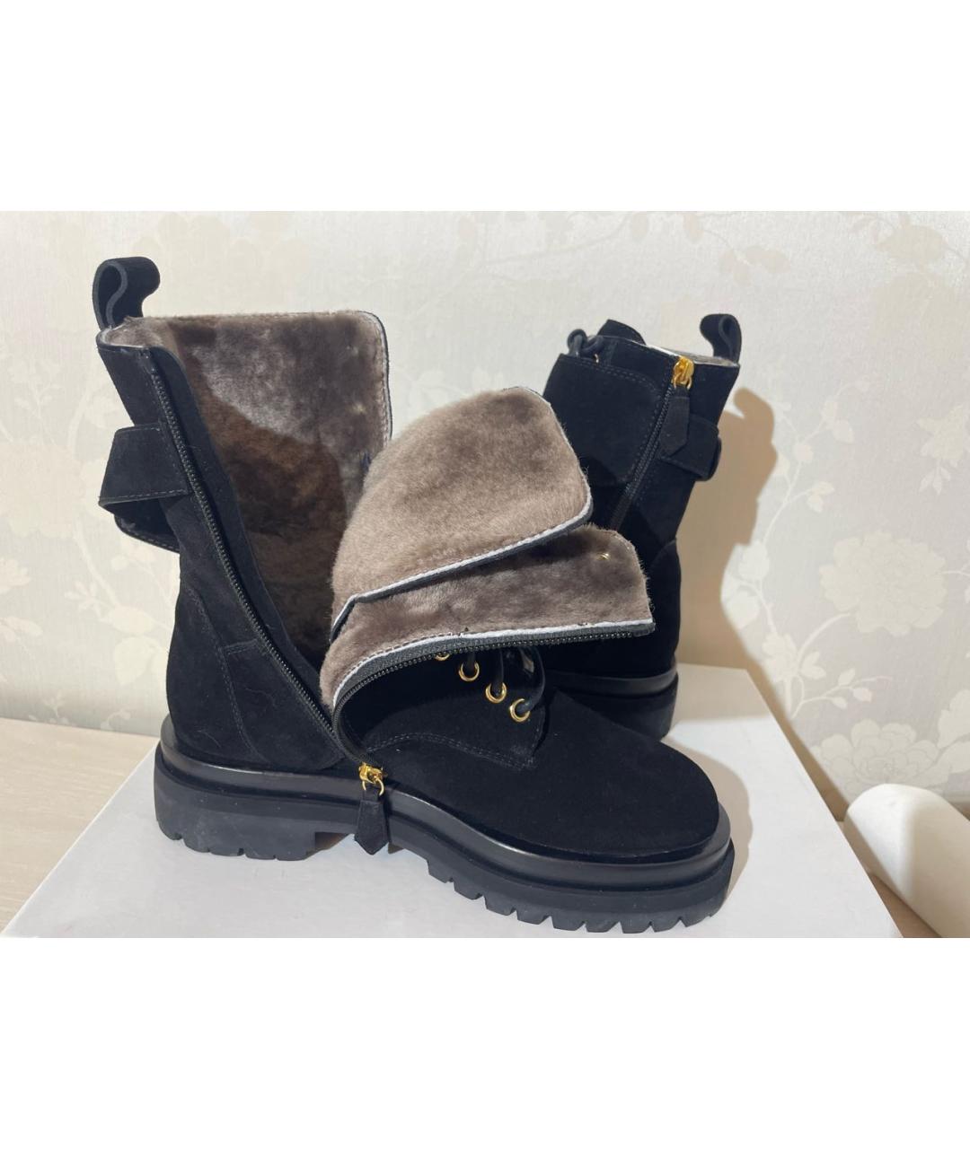POLLINI Черные замшевые ботинки, фото 7