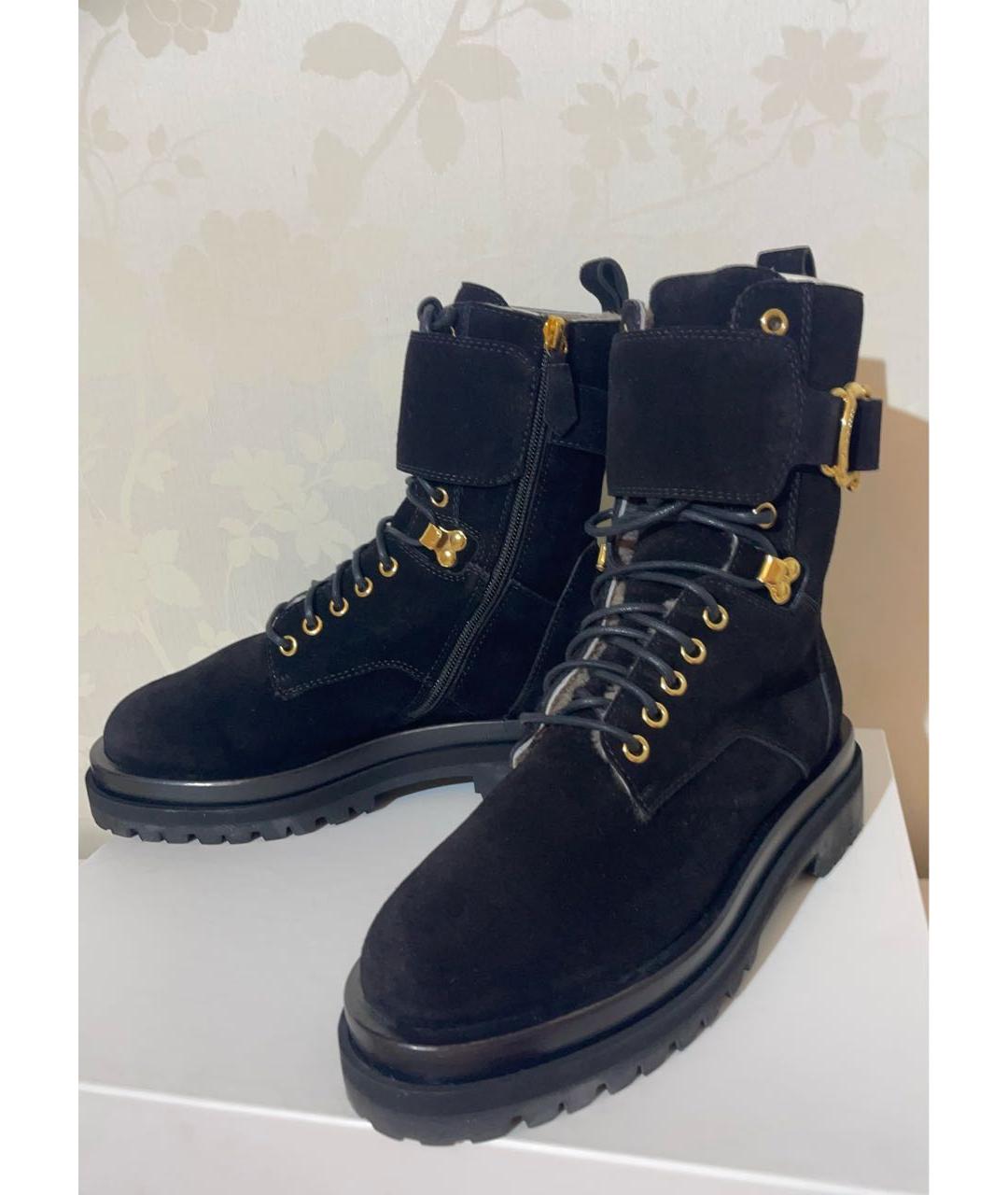 POLLINI Черные замшевые ботинки, фото 2