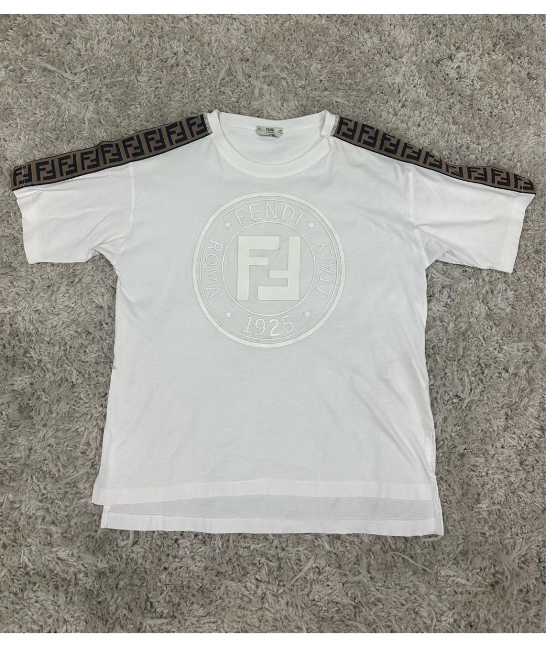 FENDI Белая хлопковая футболка, фото 6