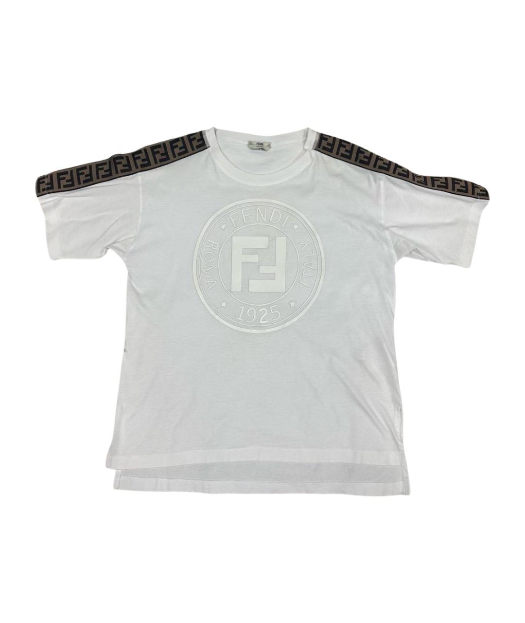 FENDI Белая хлопковая футболка, фото 1