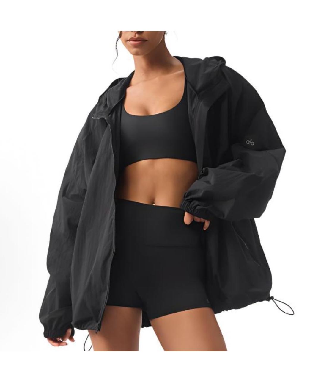 ALO YOGA Черная спортивная куртка, фото 3
