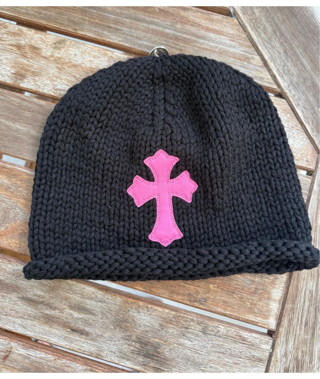 CHROME HEARTS Черная кашемировая шапка, фото 2