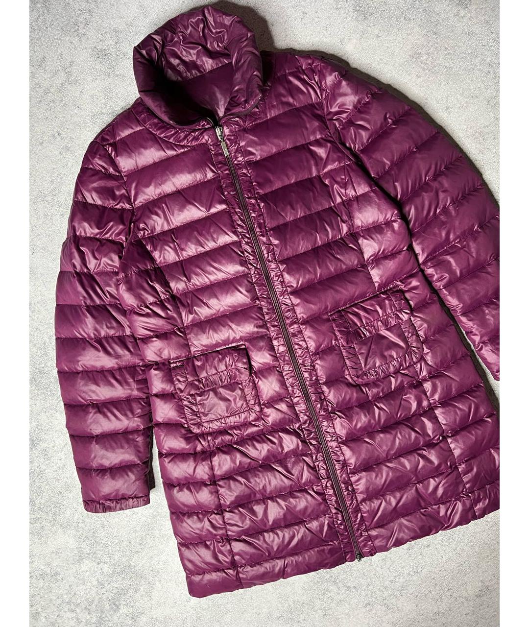 MONCLER Фиолетовый полиэстеровый пуховик, фото 3