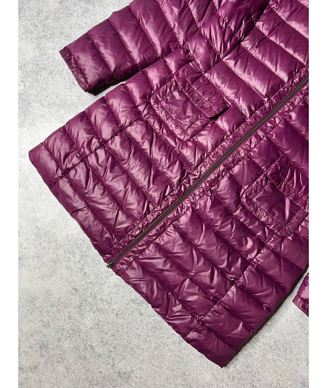 MONCLER Фиолетовый полиэстеровый пуховик, фото 4
