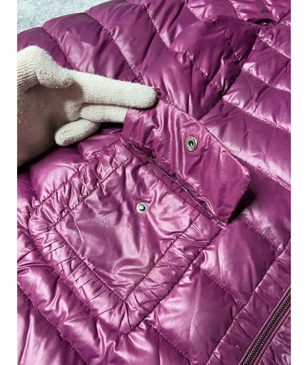 MONCLER Фиолетовый полиэстеровый пуховик, фото 5