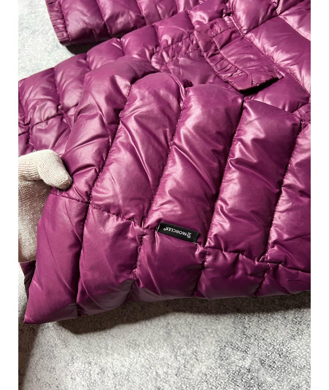 MONCLER Фиолетовый полиэстеровый пуховик, фото 6