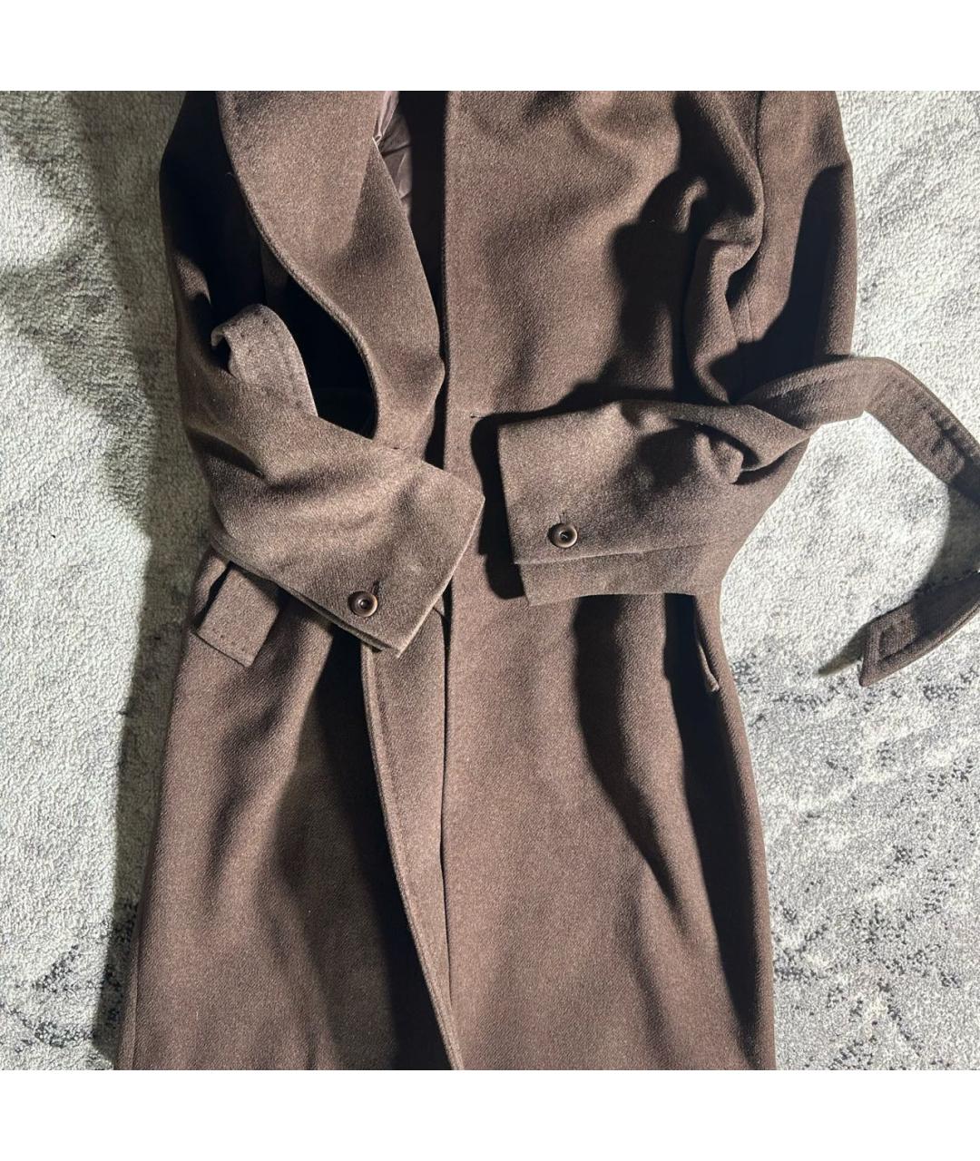 MAX MARA STUDIO Коричневое шерстяное пальто, фото 3