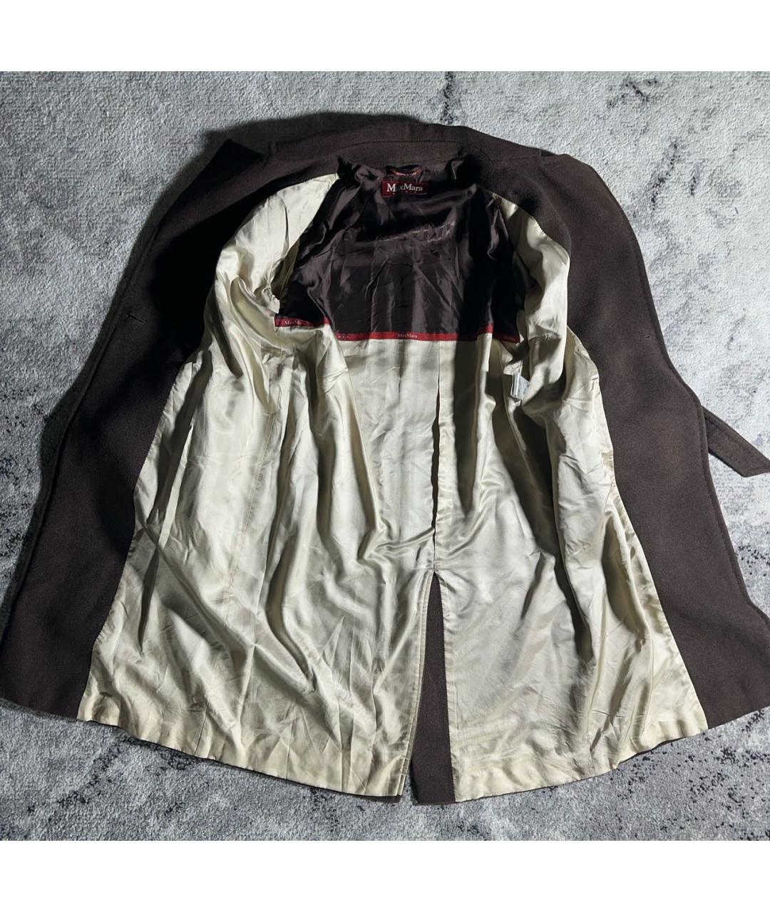 MAX MARA STUDIO Коричневое шерстяное пальто, фото 4