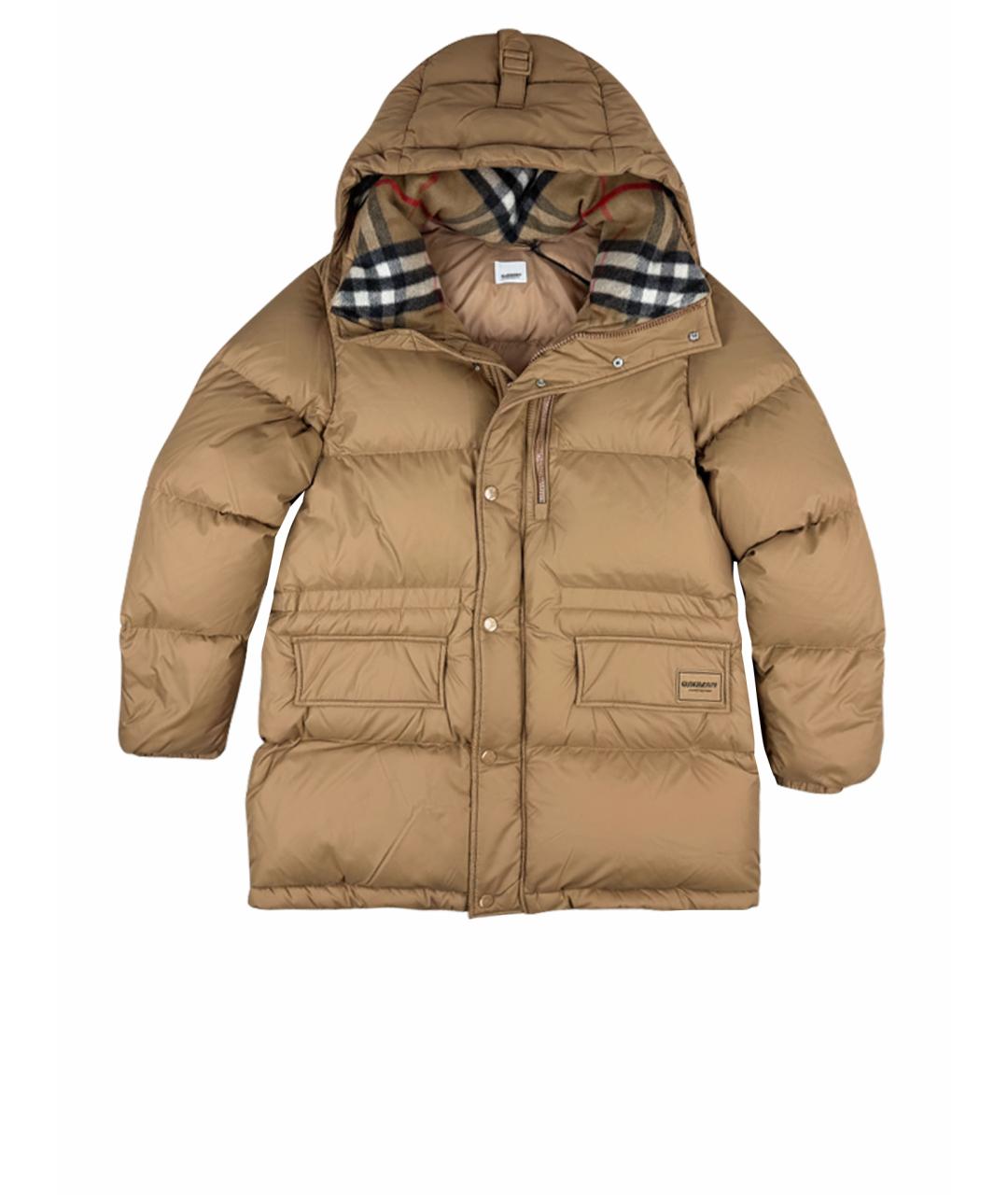 BURBERRY Бежевый полиэстеровый пуховик, фото 1