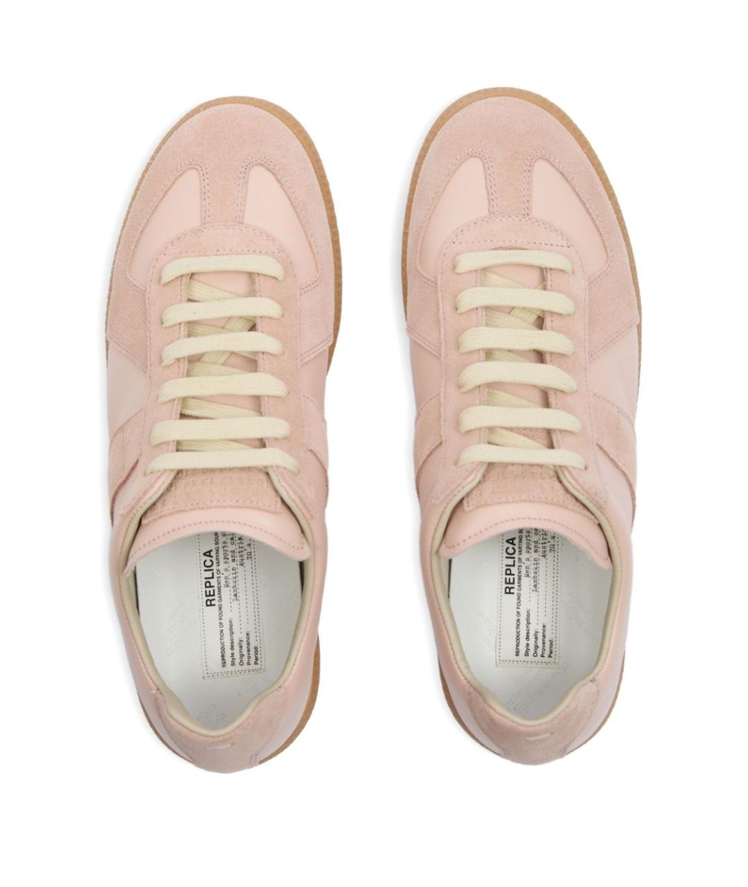 MAISON MARGIELA Розовые кожаные кеды, фото 3