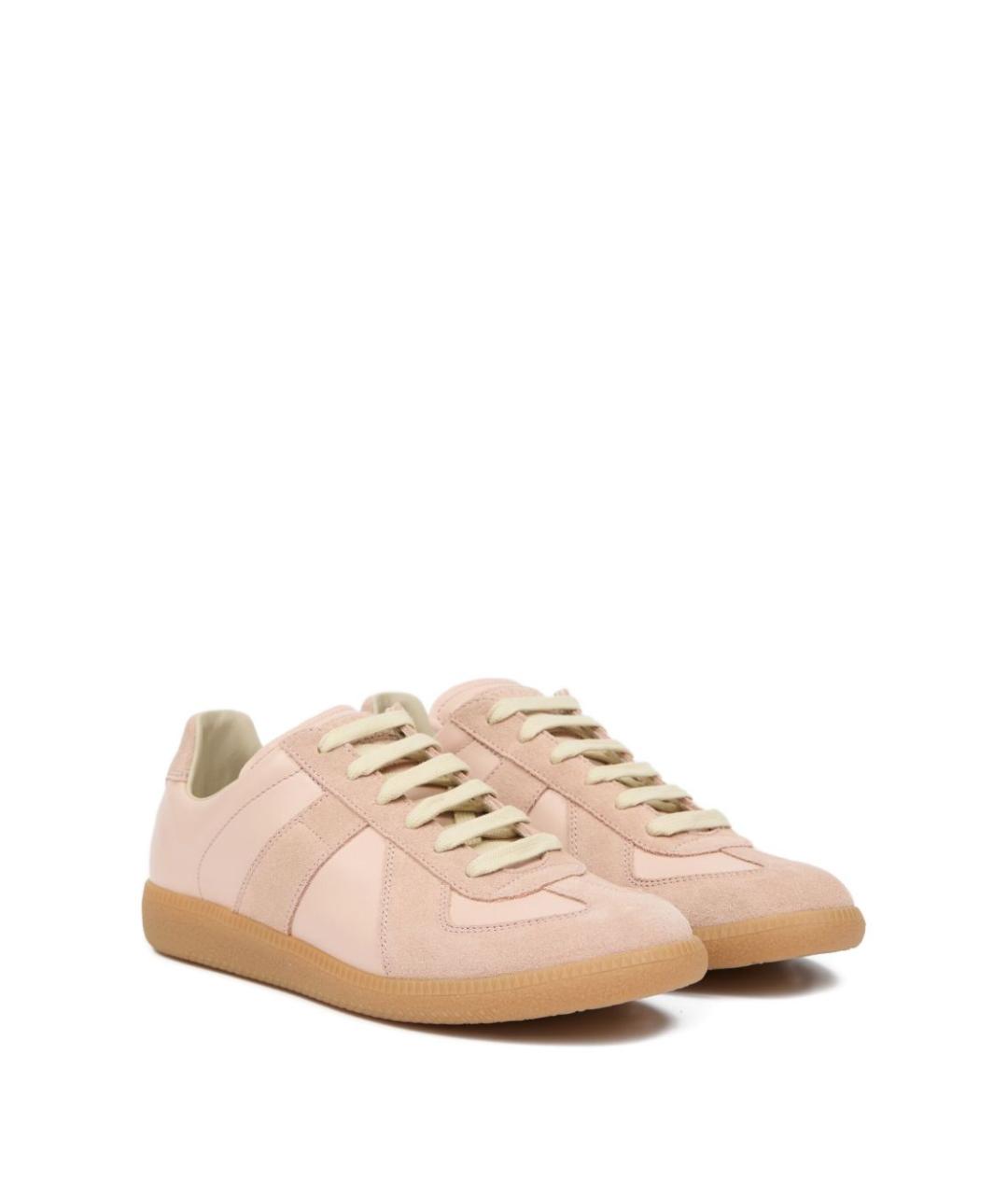 MAISON MARGIELA Розовые кожаные кеды, фото 2