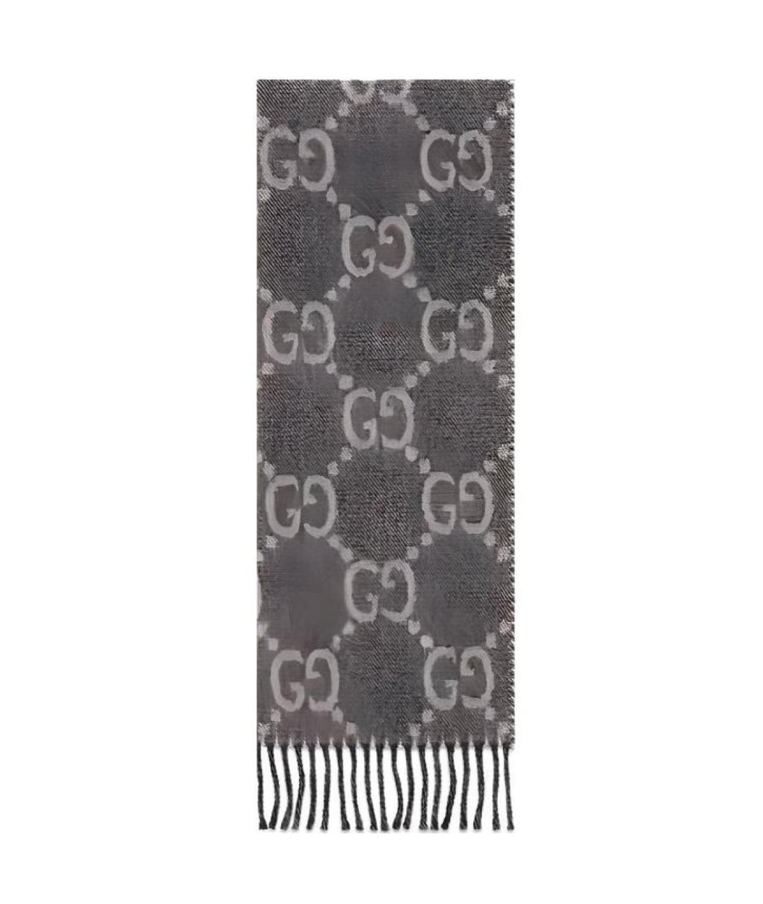 GUCCI Серый шарф, фото 1