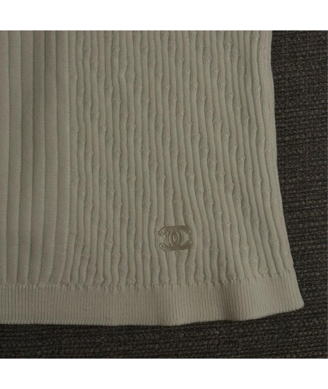 CHANEL Белая хлопковая футболка, фото 5