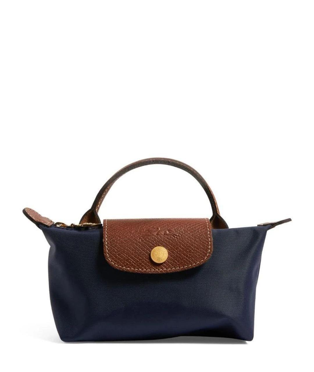 LONGCHAMP Темно-синяя тканевая сумка с короткими ручками, фото 2