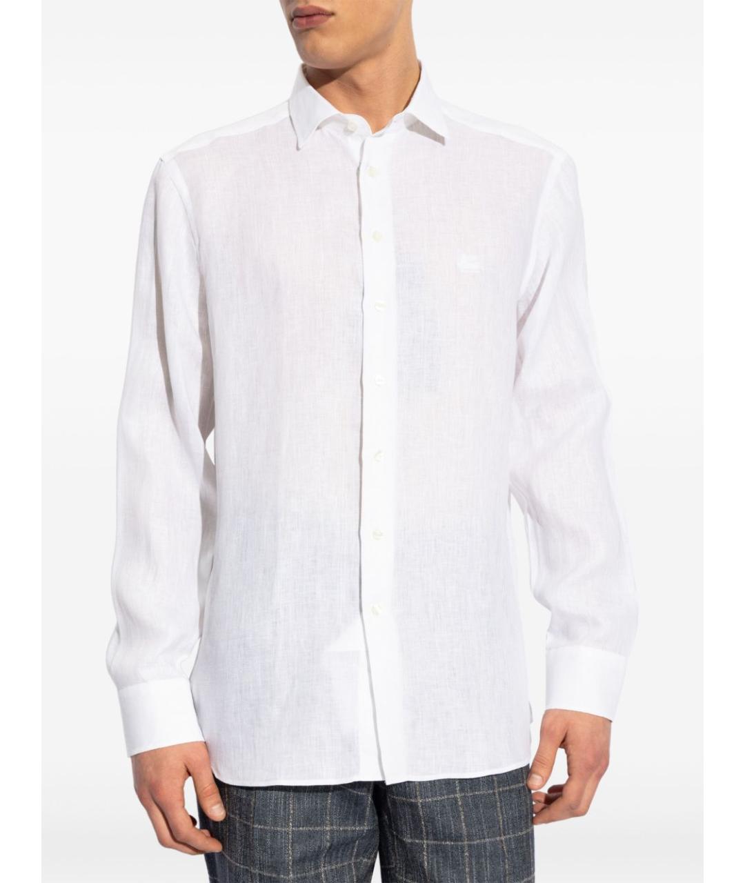 ETRO Белая льняная кэжуал рубашка, фото 3