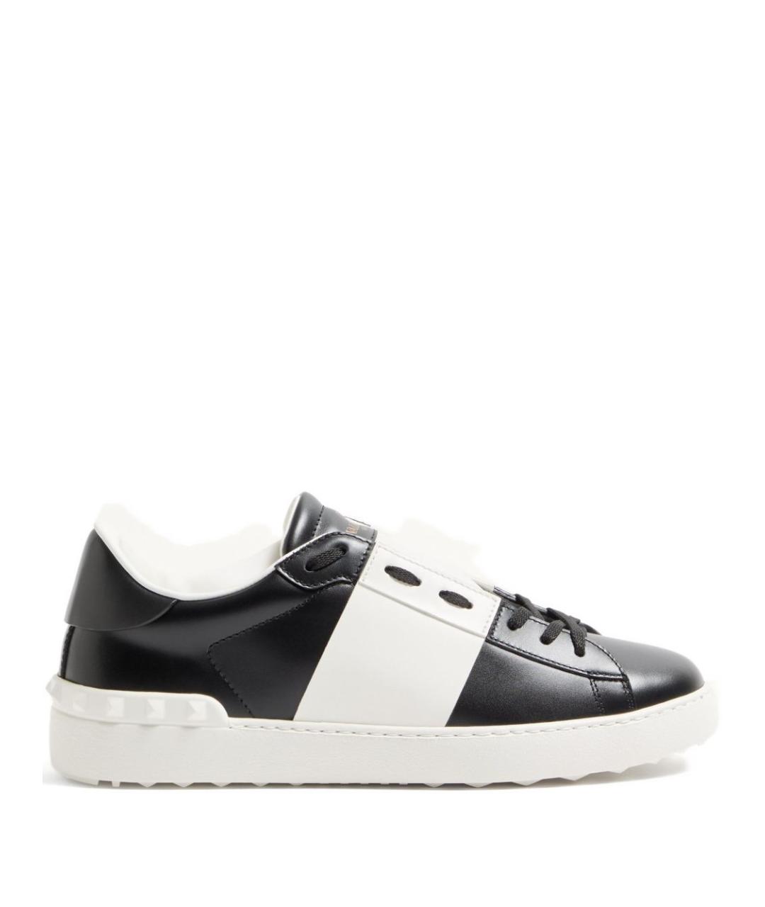 VALENTINO Черные кожаные низкие ботинки, фото 1