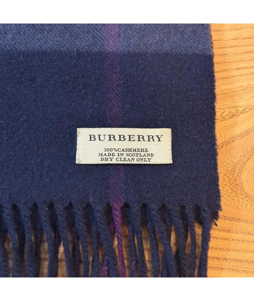 BURBERRY Темно-синий кашемировый шарф, фото 2