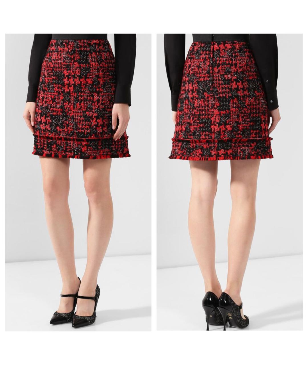 DOLCE&GABBANA Мульти твидовая юбка мини, фото 4