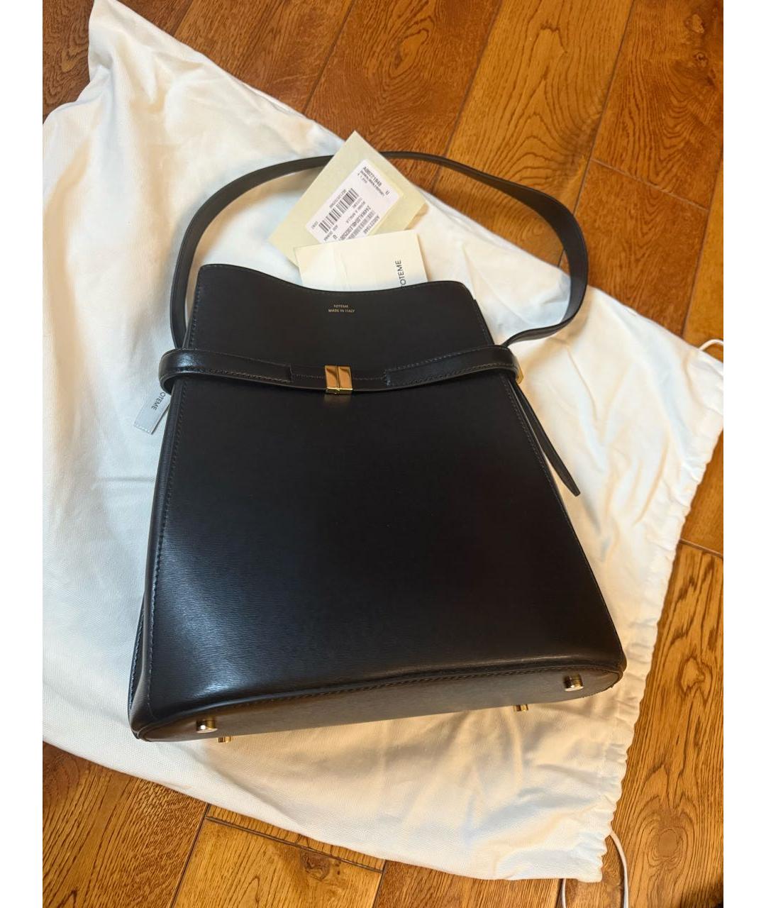 TOTEME Черная кожаная сумка с короткими ручками, фото 7
