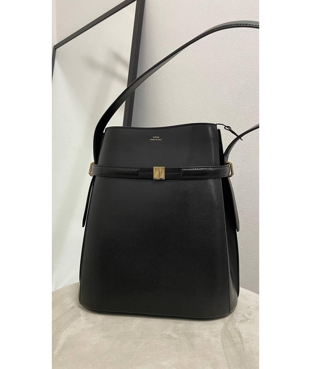 TOTEME Черная кожаная сумка с короткими ручками, фото 5