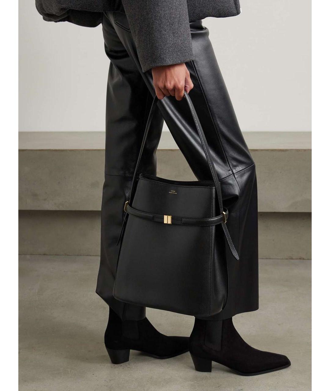 TOTEME Черная кожаная сумка с короткими ручками, фото 2