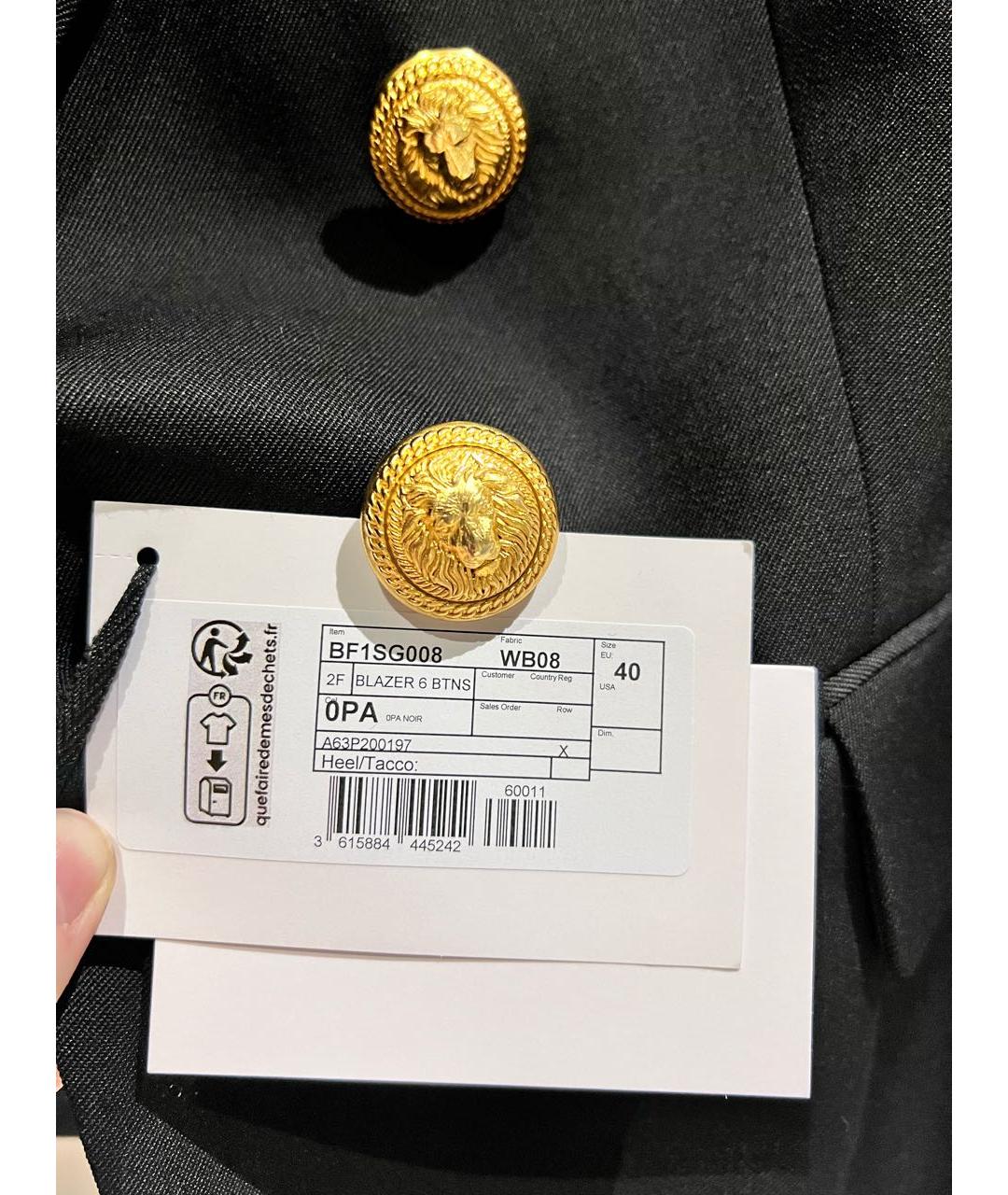 BALMAIN Черный шерстяной жакет/пиджак, фото 8