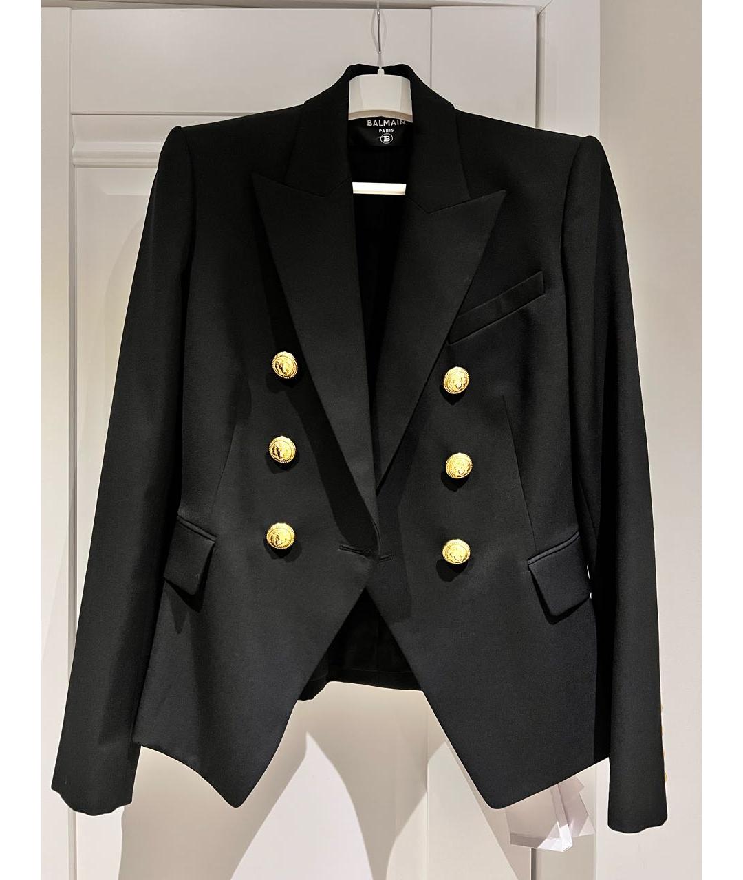 BALMAIN Черный шерстяной жакет/пиджак, фото 9