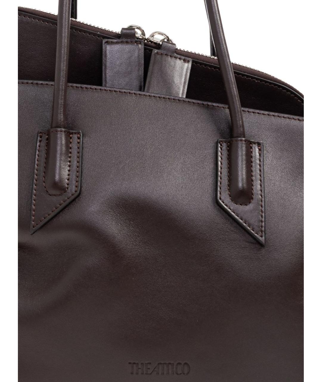 THE ATTICO Коричневая кожаная сумка через плечо, фото 2