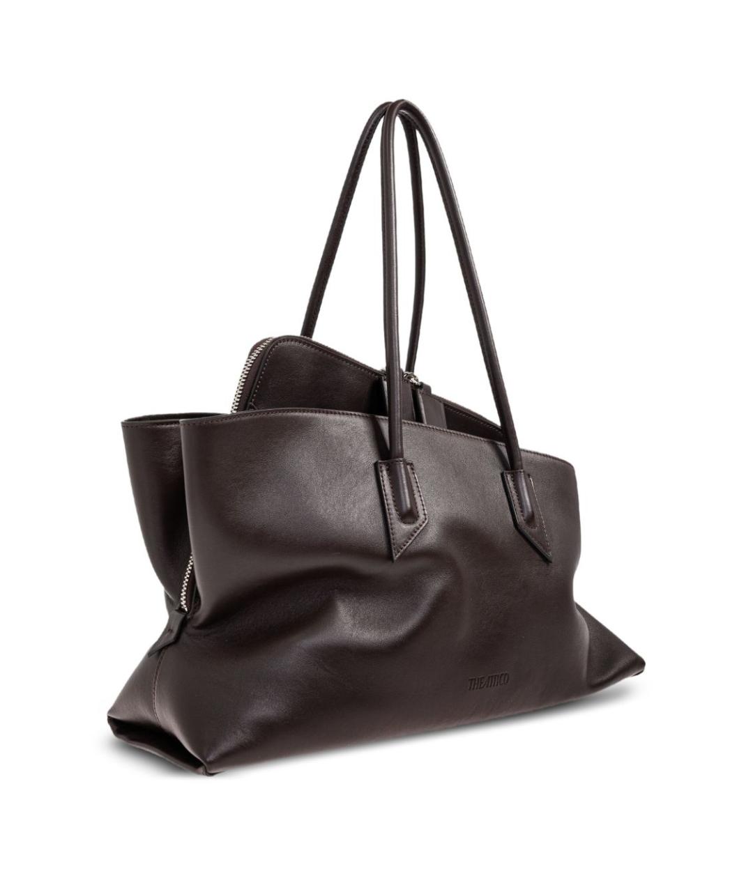 THE ATTICO Коричневая кожаная сумка через плечо, фото 4