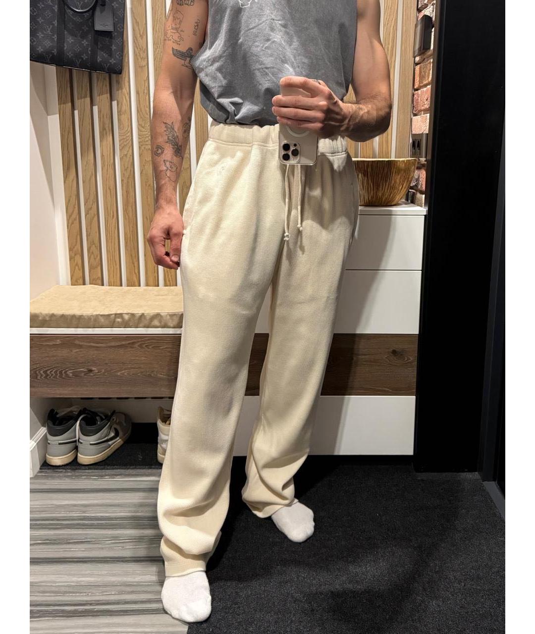 CHROME HEARTS Бежевые хлопковые повседневные брюки, фото 4