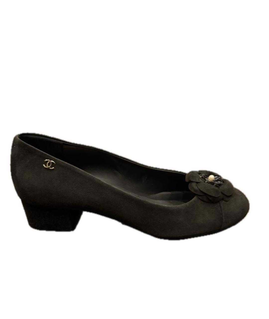 CHANEL Черные замшевые туфли, фото 1