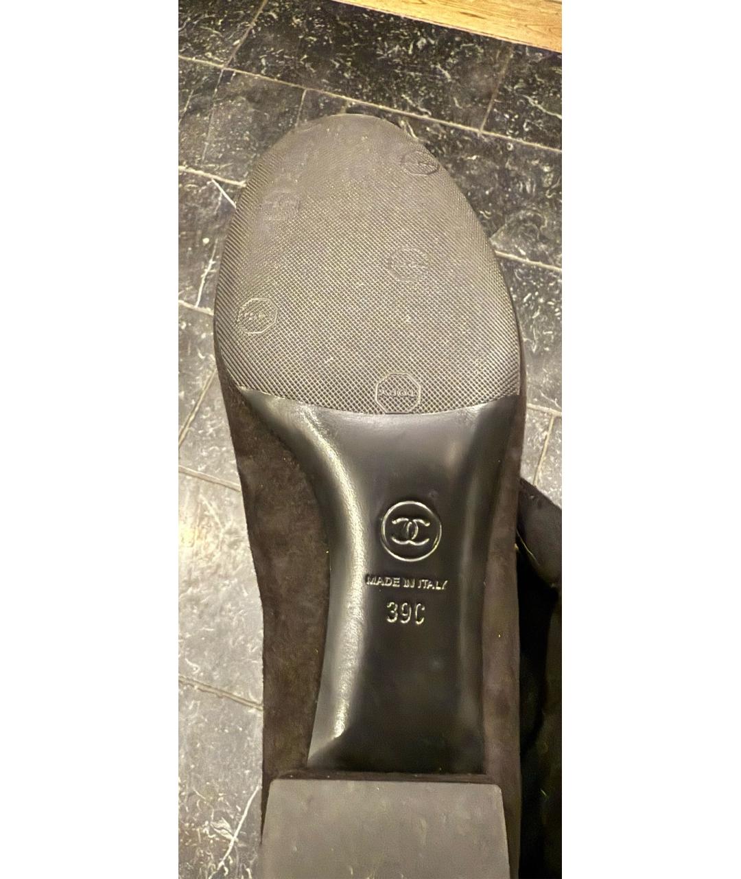 CHANEL Черные замшевые туфли, фото 6