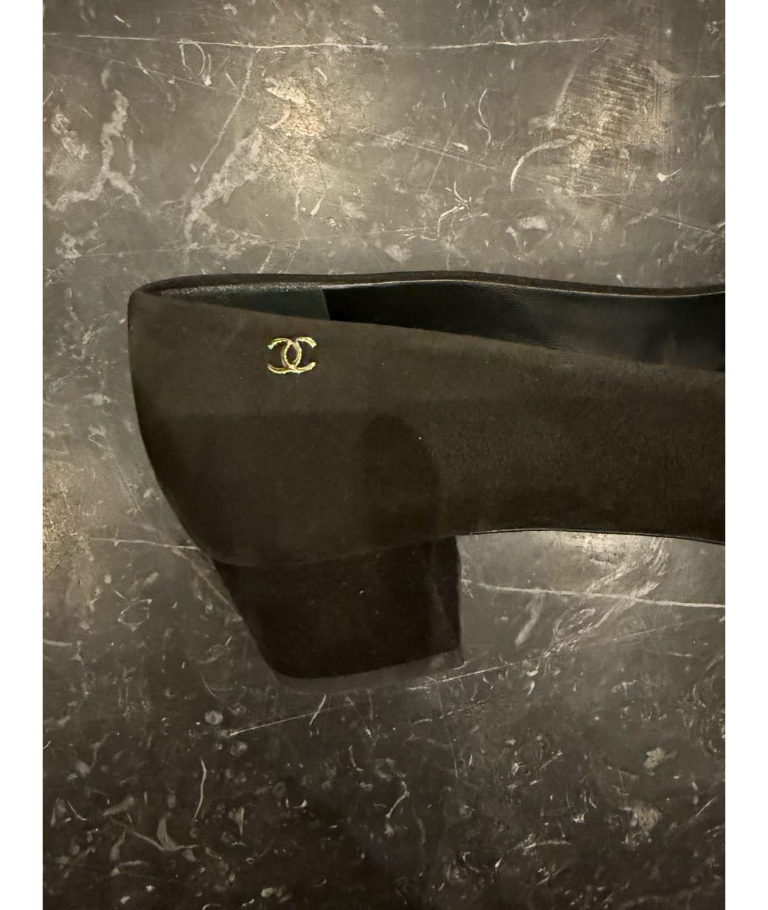 CHANEL Черные замшевые туфли, фото 5