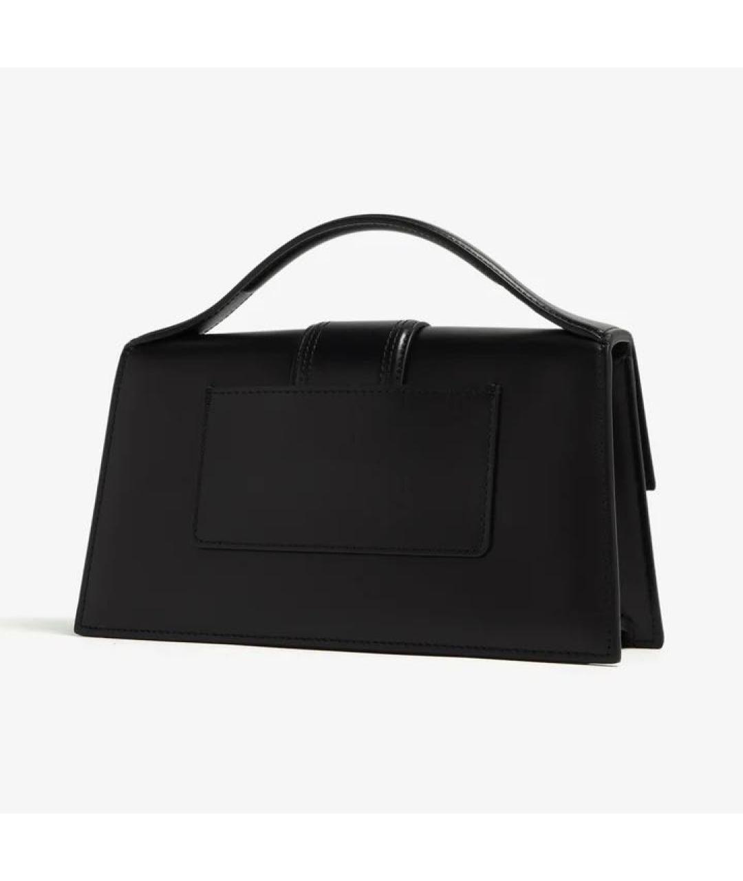 JACQUEMUS Черная кожаная сумка с короткими ручками, фото 2